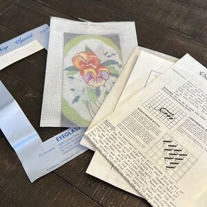 Counted Cross Stitch by Something Special Pansy Eyeglass Case Kit